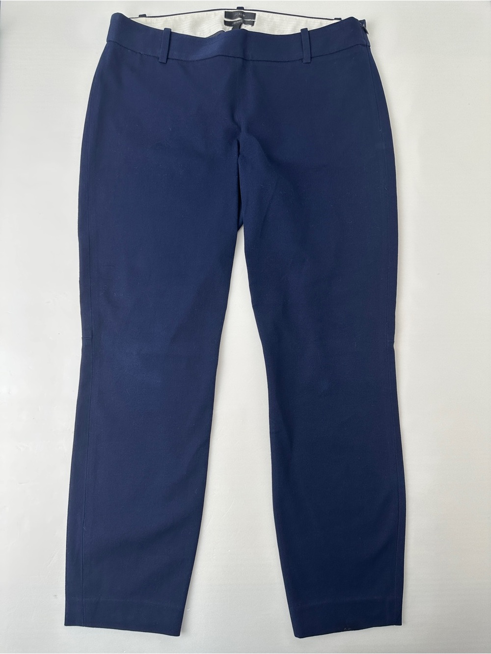 J.Crew Pant Womens Size 6 Navy Blue Stretch Side Zip Ankle Skinny Trousers